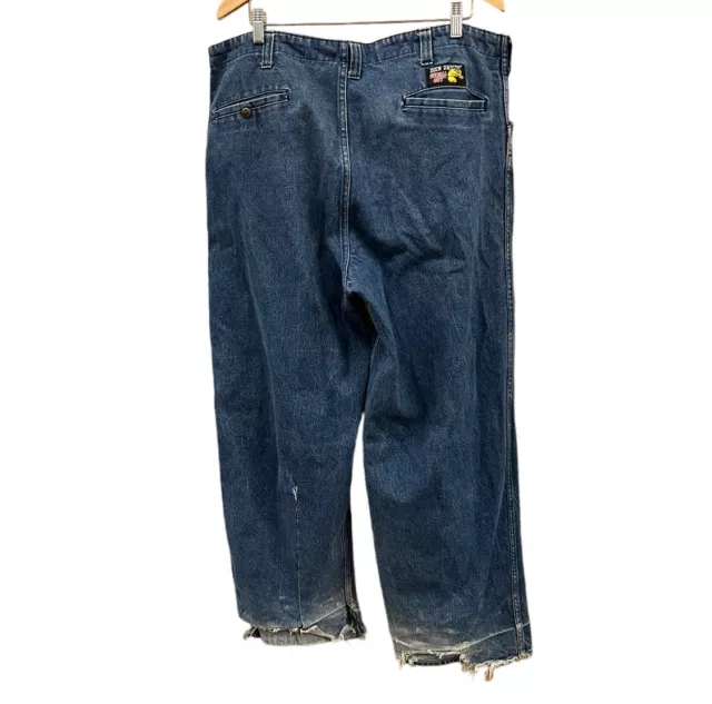 Ben Davis Mens Pants Grey Size 40x31 Gorilla Cut Wide Leg Baggy Denim Jeans Blue