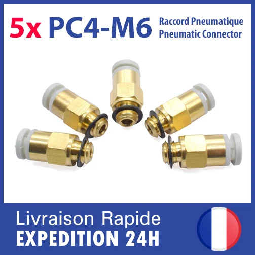 Kit Tube PTFE Téflon Pour Imprimante 3D - 1 Mètre (4x2mm) + Connecteurs PC4-M6/M10 + Coupeur - 2