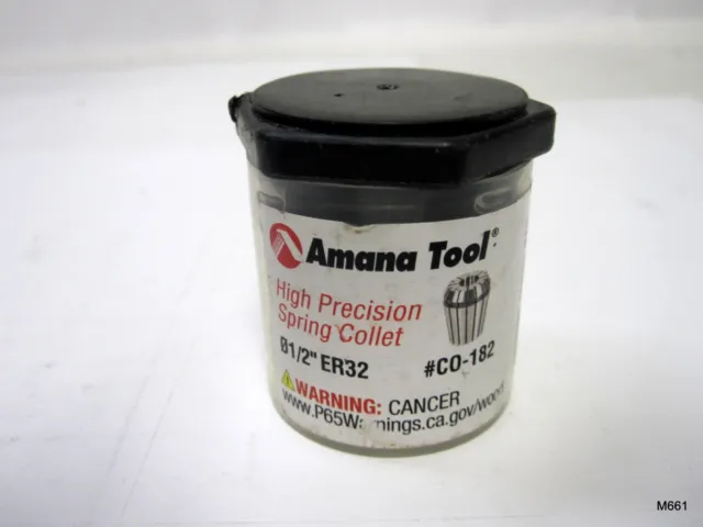 AMANA CO-182 1/2" Dia CNC High Precision Spring Collets for ER32 Tool Holder