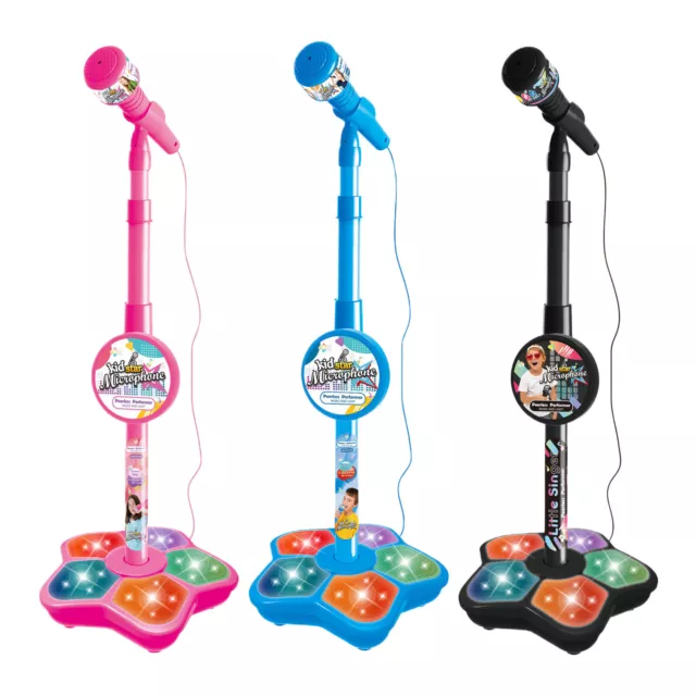 Kids Microphone and Stand Childrens Karaoke Machine with Lights for Girls Boys.