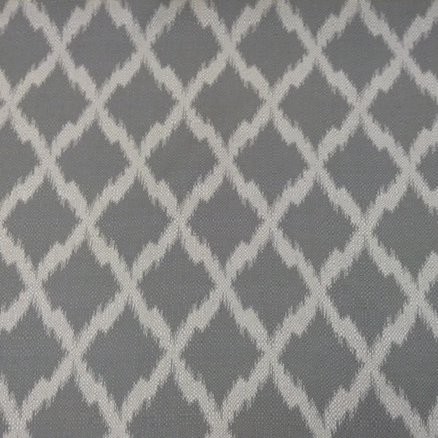 Ikat Grey/ Natural Oatmeal Linen & Bamboo  Curtain/Craft/Upholstery Fabric