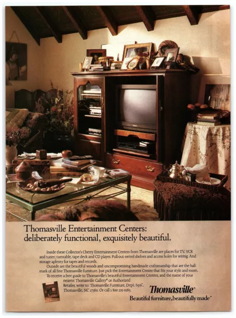 1989 Thomasville Print Ad, Entertainment Center Beautiful Furniture Gallery