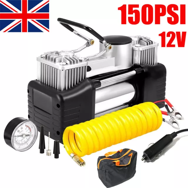 150PSI Heavy Duty 12V Electric Car Tyre Inflator Portable Air Compressor Pump UK
