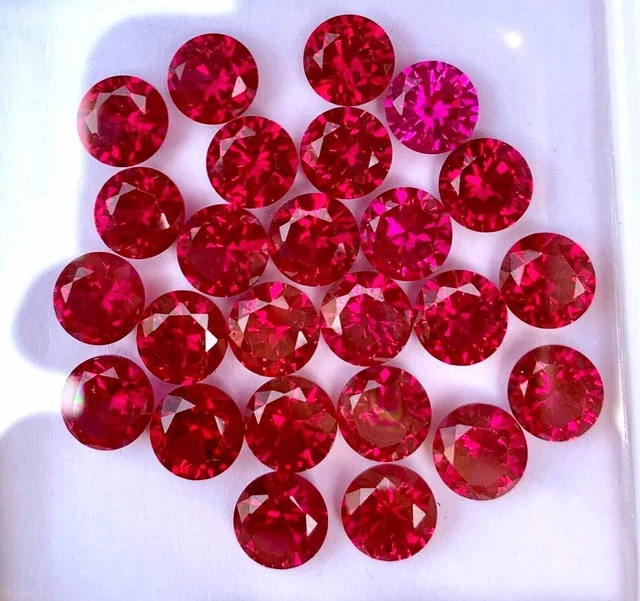 100% naturel impeccable Mogok rouge rubis taille ronde pierres précieuses...