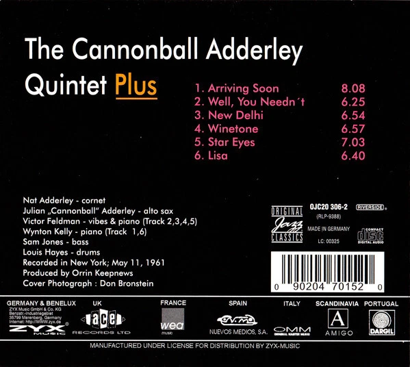 THE CANNONBALL ADDERLEY Quintett Plus (CD, Album, RM, Graben) EUR 29