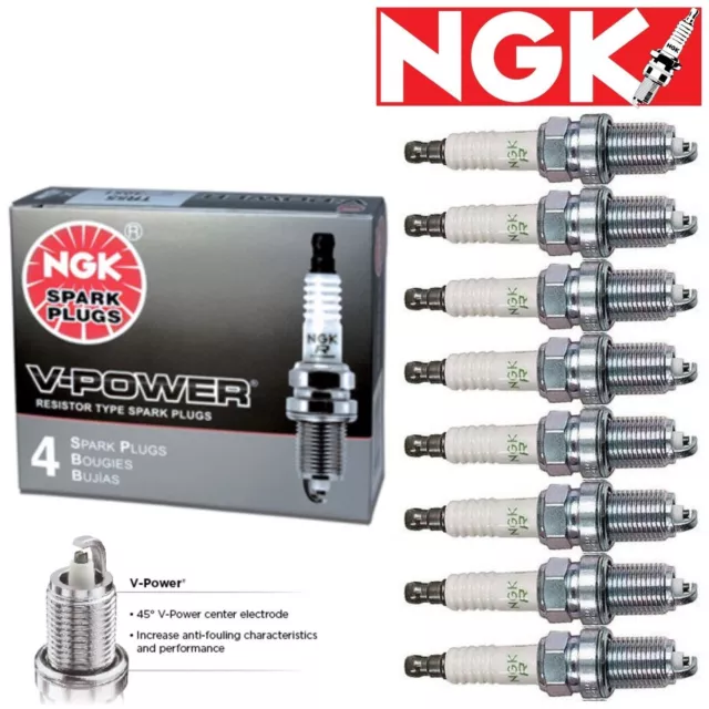 8 Pack NGK V-Power Spark Plugs 1999-2013 Chevrolet Silverado 1500 GAS FLEX