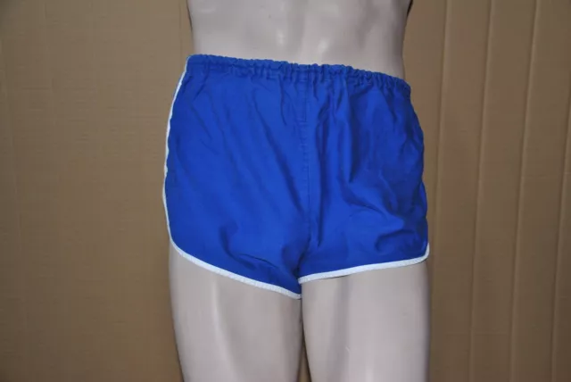 Sporthose SPRINTER Seitenschlitz Baumwoll sport Shorts blau 80er TRUE VINTAGE