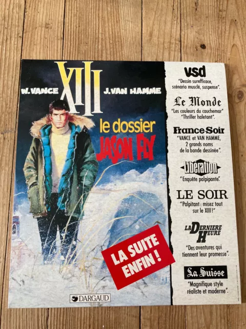 Rare PLV en carton pour la série XIII de Vance et Van Hamme  Ed Dargaud  1989