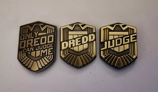 Judge Dredd Lapel pin badges.