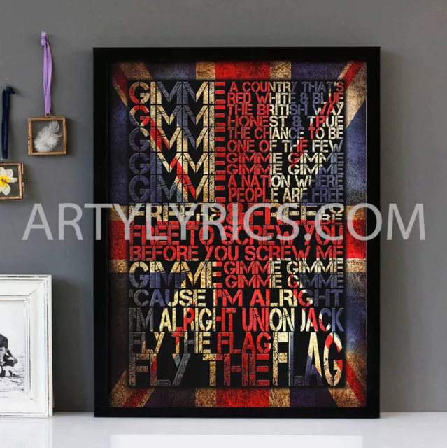 Stiff Little Fingers - Fly The Flag 2 Stunning Framed Lyrics