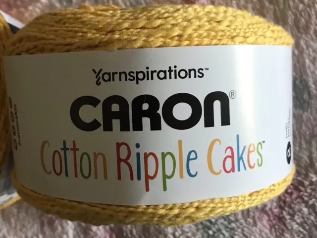 Caron Cotton Ripple Cakes - Sunflare Yellow 3x240g cakes 100% Cotton Crochet