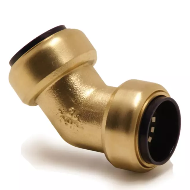 Tectite Pro 15mm Push-Fit Obtuse Elbow 45 Degree Bend, DZR Brass TX21 - 65535