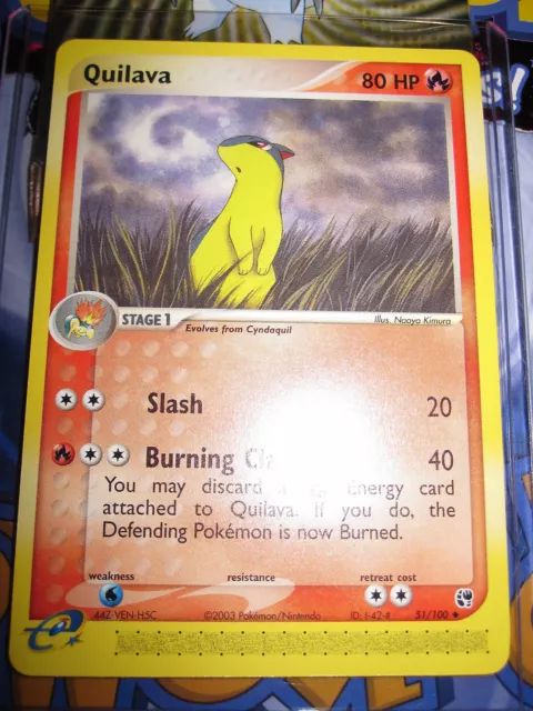Pokemon Mint (◕‿◕✿) Ex Sandstorm English Quilava 50/100 Unco 1St Edition (2003)