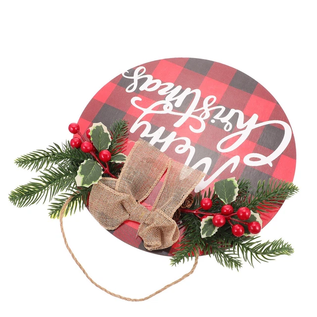 1 pieza Etiqueta de puerta de Navidad Colgador de puerta delantera Fiestas Puerta Colgante Letrero