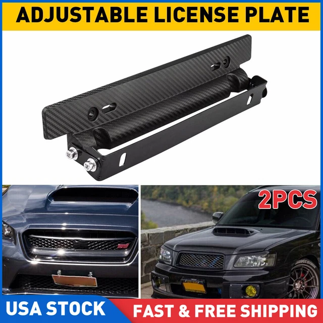 2SET Universal Plate License Frame Bracket Holder Adjustable Racing Carbon Fiber