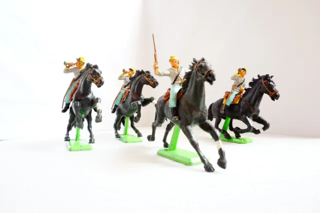 1971 Britains Deetail Civil War Confederate Calvary Toy Soldier Lot of 4 ENGLAND