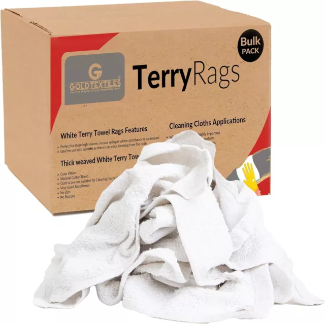 Terry Rags Towels 15x25 Inch Cotton Blend Washcloth Cleaning Towel Pack Of 60