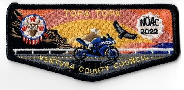 Boy Scout OA 291 Topa Topa Lodge 2022 NOAC Black Border Flap