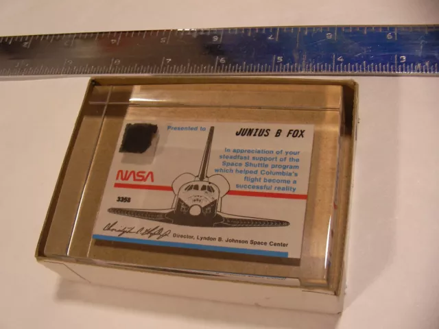 STS-1 Space Shuttle Columbia Flown Thermal Shield Tile Segment in Lucite NASA