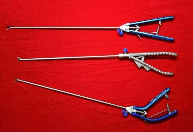 3pc Laparoscopic Needle Holder 5mmx330mm Reusable Endoscopy Surgical Instruments