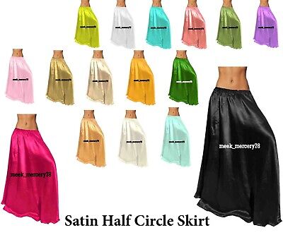 Avoria Raso Ventre Danza Casual Mezzo Cerchio Gonna Nero Allegra Abbigliamento S57-1 