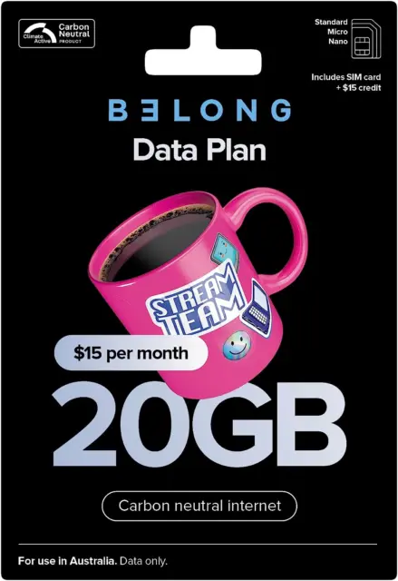 Belong Data SIM Starter Pack $15