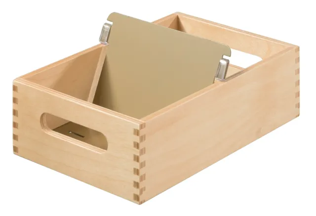 HAN 506-0, Wooden card index tray A6 landscape, for 900 cards, metal base/suppor