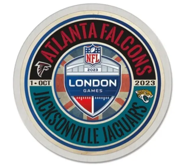 NFL  London  international  PIN Badge 2023 ATLANTA FALCONS  JACKSONVILLE JAGUARS