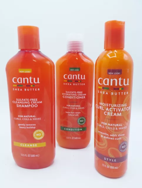 Cantu Shea Butter Shampoo & Hydrating Conditioner & Curl Activator  3 Pcs