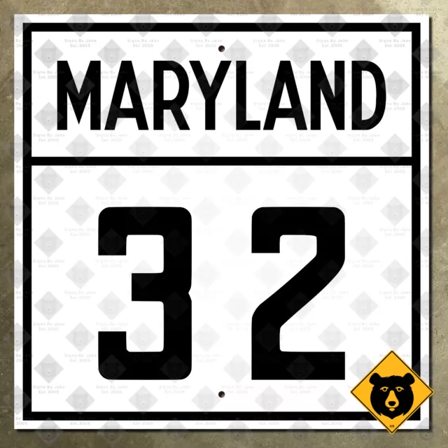 Maryland state route 32 highway marker road sign Fort Meade Baltimore area 24x24