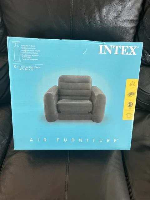 Intex 68565ep inflatable pull out sofa chair and twin bed air mattress sleeper online