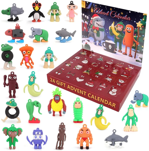 Rosso Calendario Dell'Avvento Italiano 2025 Con 24 Action Figure Da Collezione Con Squalo Tralalero Tralala Tung Tung Tung Sahur~p148212427 - 2