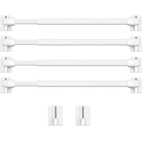 4 Pièces Tringle à Rideau Extensible Barres d'Armoire Tige de Tension Tringle...