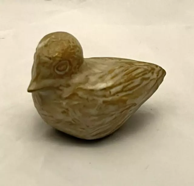 Redware Glazed Bird Figurine Clay Art Vintage EUC