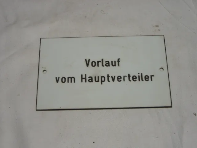 Kunststoffschild "Vorlauf Vom Hauptverteiler" Kunststoff Schild