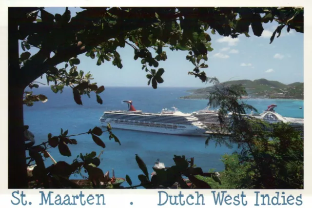 Cruise Ships, Philipsburg, St. Martin Sint Maarten, Caribbean --- Ship Postcard