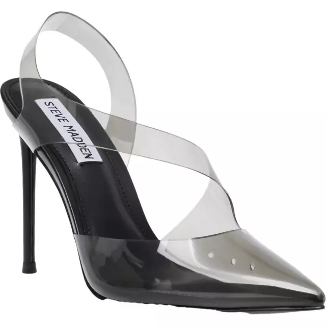 Steve Madden Womens Vienne Clear Slip On Slingback Heels Shoes BHFO 7881