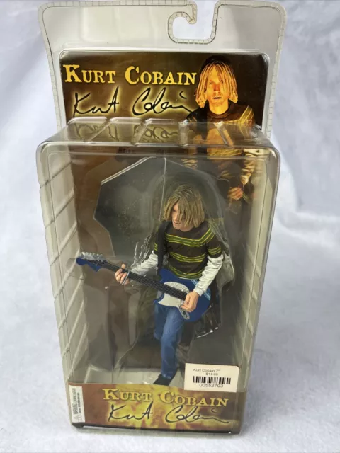 New In Box Kurt Cobain Figure By NECA. 2006. Sky Blue Guitar.