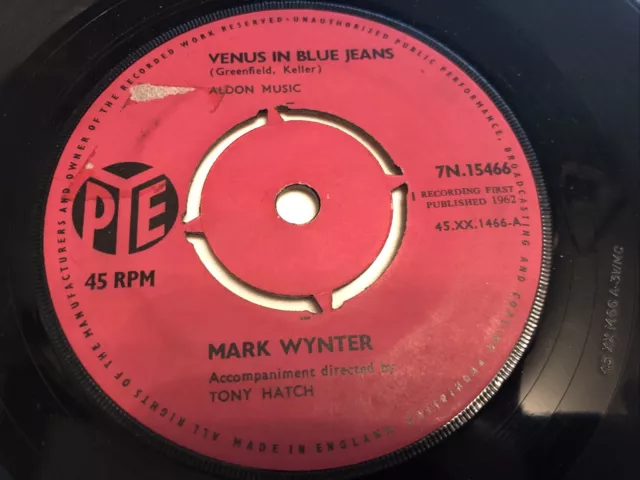 Mark Wynter - Venus In Blue Jeans 7" Vinyl Single Record