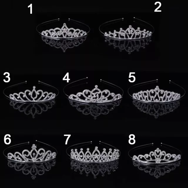 Crystal Wedding Tiaras Queen Princess Crown Rhinestone Bride Hair Accessories 2