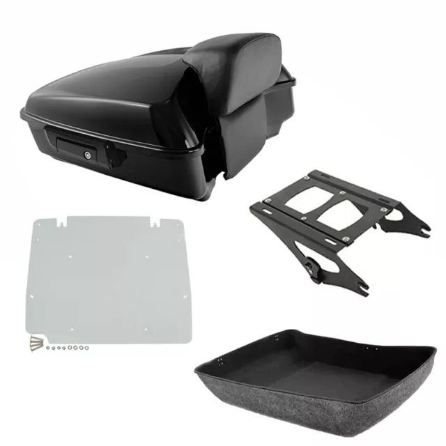 Chopped Trunk Backrest Mount Rack Fit For Harley Tour-Pak Pack Touring 2014-2023