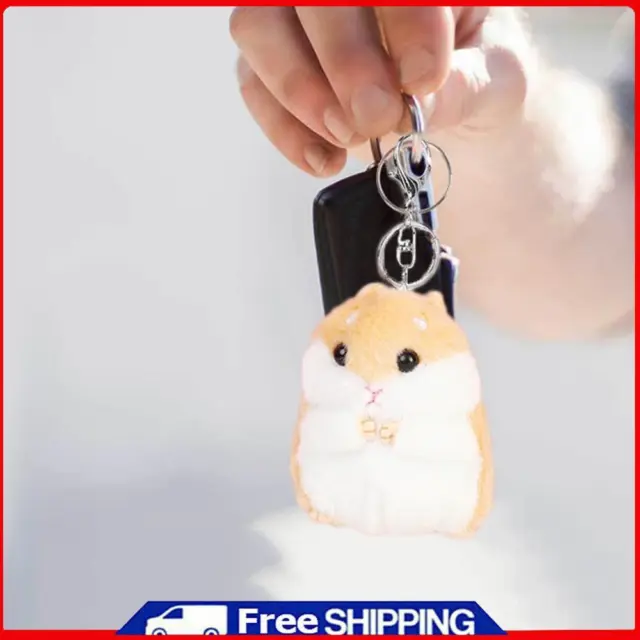Cartoon Cute Hamster Plush Dolls Keychain Kawaii Backpack Pendants (Yellow) UK