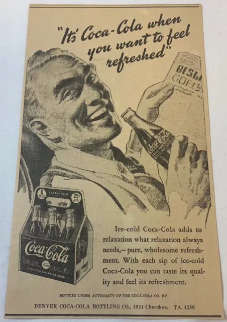 1940 Denver Coca Cola Giornali Campagna Pubblicitaria ~ Happy Lettore