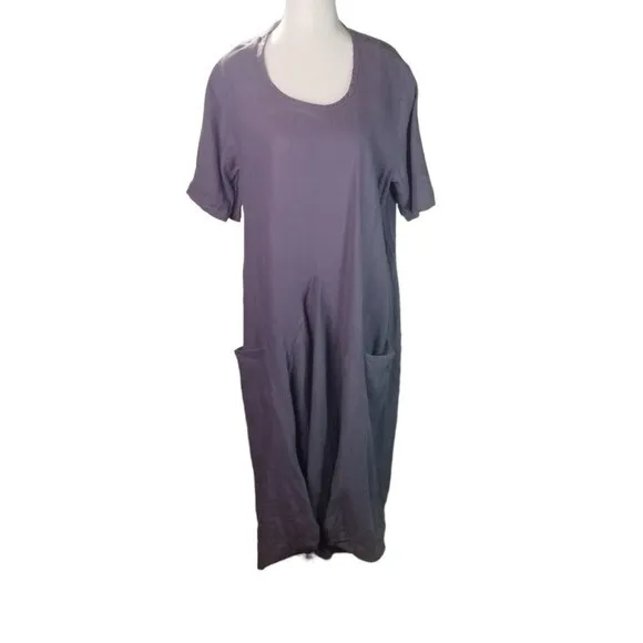 COMPLETO LINO BY arthurio lagenlook purple linen dress XL $110.98 ...