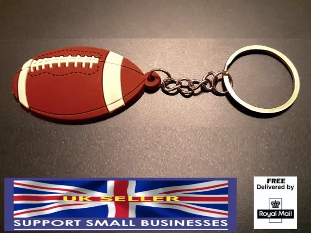 Sports keyring VINTAGE CLASSIC RUGBY BALL KEYCHAIN (without coin) League Cup .