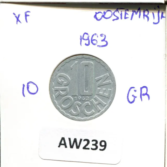 10 GROSCHEN 1963 AUSTRIA Coin #AW239C
