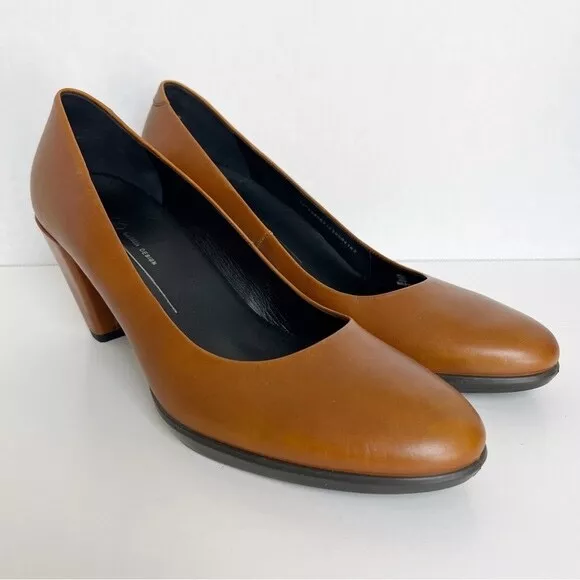 ECCO Women's Size EU 41 / US 10-10.5 Amber Leather Shape 55 Plateau Pump