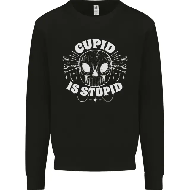 Cupid Is Stupid Funny Anti Valentines Day Kids Sweatshirt Jumper