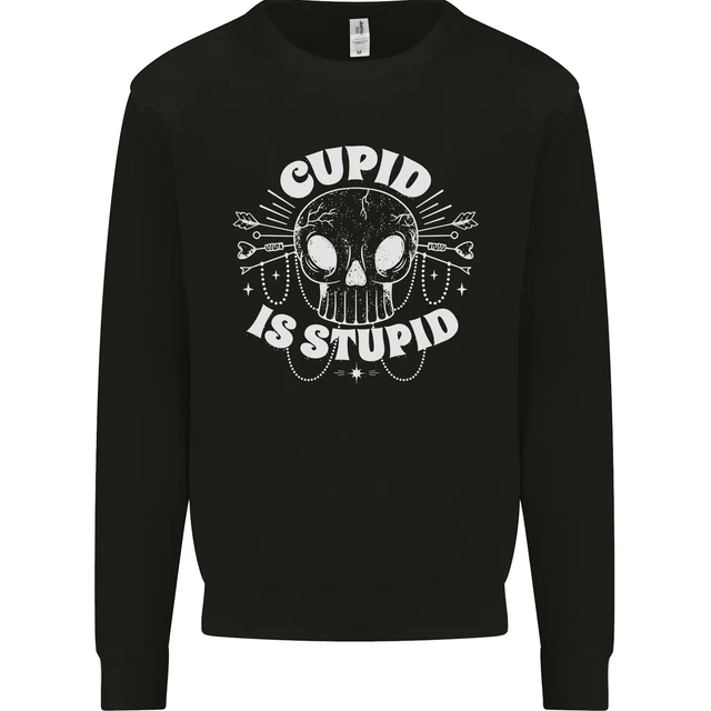 Cupid Is Stupid Funny Anti Valentines Day Kids Sweatshirt Jumper