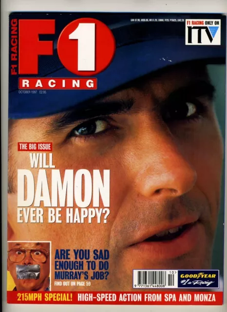 F1 RACING MAGAZINE October 1997 Damon Hill Murray Walker Jean Alesi